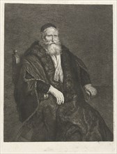 Portrait of an unknown old man in an armchair, Johannes Pieter de Frey, 1801
