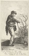 Man leaning on a stick, Hendrik Bary, Nicolaes Visscher (I), 1657 - 1679