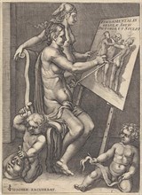 Personification of painting, Anonymous, Claes Jansz. Visscher (II), 1612 - 1652