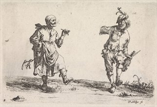 Dancing farmer and rancher, Pieter Nolpe, Pieter Jansz. Quast, 1623 - 1653
