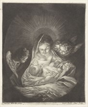 Virgin and Child surrounded by angels, Bernard Picart, 1683 - 1733