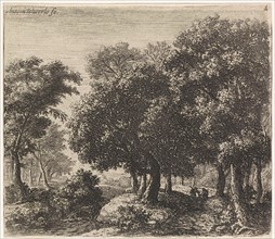 Two figures on a forest path, Anthonie Waterloo, Basan et Poignant, Pierre FranÃ§ois Basan, 1630 -