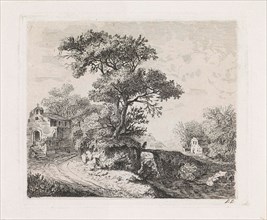 Landscape with a chapel, Monogrammist LL, Anthonie Waterloo, 1630 - 1740