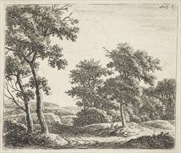Shepherds Resting under a tree, Anthonie Waterloo, 1630 - 1663