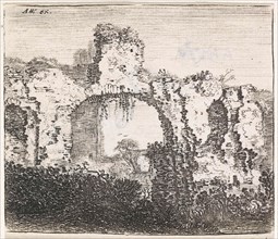 Overgrown ruins, Jan Ruyscher, 1648 - 1663