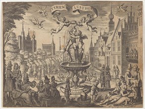 Fountain with Frisian Virgin, Pieter Serwouters, Jan van de Velde, Paulus Aertsz. van Ravesteyn,