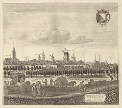 View of Utrecht from the west (plate IV), Herman Saftleven, Reinier & Josua Ottens, 1725 - 1751