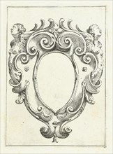 Cartouche with two winged women, Agostino Mitelli, Anonymous, Anonymous, after 1619 - before 1642