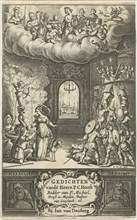 Apollo with other gods and muses, print maker: Cornelis van Dalen I, Jan van Duisberg, 1657