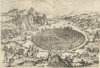 The labyrinth Kretische, Hieronymus Cock, Matthys Cock, c. 1551 - before 1558