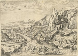 Abraham and Isaac on the road to the place of sacrifice, Hieronymus Cock, Matthys Cock, c. 1551 -