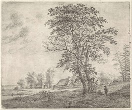 Landscape with farm and two figures, Pieter Janson, 1780 - 1851