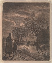 Landscape with Skaters, Johannes Christiaan Janson, 1778-1823