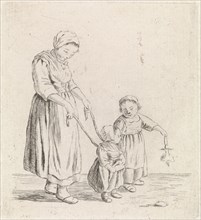 Woman with child on leash, Johannes Christiaan Janson, Christina Chalon, 1778 - 1823
