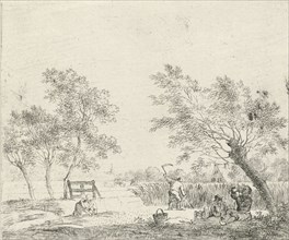 Landscape with corn harvest, Johannes Janson, 1783