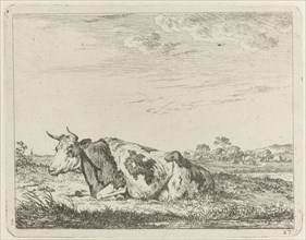 Landscape with reclining cow, Johannes Janson, 1761-1784
