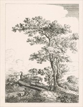 Landscape with trees and bridge, Louis Jacopsen, 1828