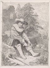Wounded soldier, David van der Kellen (III), 1837 - 1886