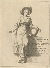 Woman with bucket (the Samaritan woman?), Frederick Bloemaert, Abraham Bloemaert, Anonymous, c.