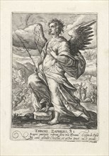 Archangel ZaphkiÃ«l, print maker: Crispijn van de Passe I, Crispijn van de Passe I, Crispijn van de