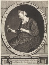 Smoking farmer with pipe, print maker: Matthijs Pool, Cornelis Dusart, 1696 - 1727