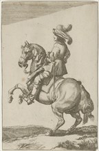 Rider on a rearing horse, Pieter Nolpe, Anonymous, Jan Martszen the Younger, 1623-1703