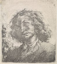 Portrait of a man with long hair, Carel de Moor II, 1665 - 1738