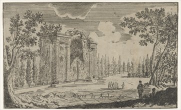 Park view with fountain, Anna Maria de Koker, 1640 - 1698