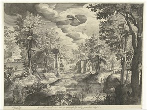 Landscape with Hagar and Ishmael, Germany, Nicolaes de Bruyn, 1581 - 1656