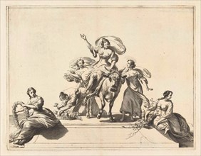 Europe and the bull, Abraham Bloteling, Nicolaes Pietersz. Berchem, 1655 - 1690