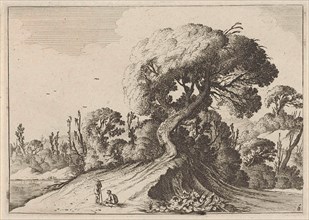 Two men for a large tree, print maker: Gillis van Scheyndel I, Cornelis Danckerts I possibly, 1631