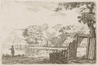 Landscape with fisherman, Hendrik Marcus Schouten, Jacob Cats (1741-1799), 1806 - 1835