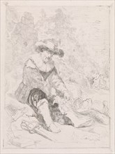 Wounded soldier, David van der Kellen (III), 1837 - 1886