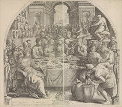 Wedding at Cana, Jacob Matham, Hendrick Goltzius, Simon Sovius, 1599-1603