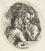 Man and woman in conversation, Louis Bernard Coclers, 1756-1817