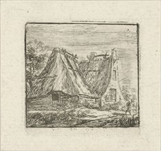 View of farmhouse and barn, Hermanus Fock, 1781 - 1822