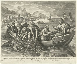 Miraculous fishing, Cornelis Galle (I), Adriaen Collaert, 1598 - 1618