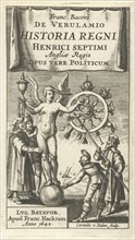 Naked Fortuna globe rotates the wheel of fortune around, print maker: Cornelis van Dalen I,