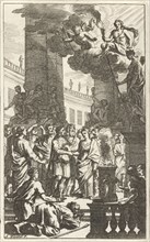 Honey moon scene with priest and audience, Abraham Bloteling, Zacharias Webber II, c. 1677