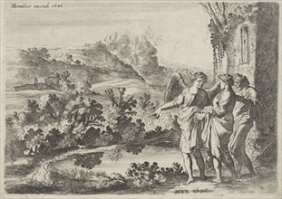 Tobias, Tobit and the Angel, Moyses van Wtenbrouck, Hendrick Hondius (I), 1620