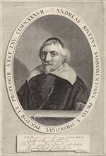 Portrait of André Rivet, Theodor Matham, Monogrammist JH (schrijver), 1637 - 1676