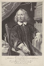 Portrait of Andreas van der Kruyssen, print maker: Theodor Matham, 1663 - 1676