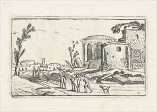 Landscape with Ruins, Esaias van de Velde, Anonymous, Johannes Pietersz. Berendrecht, 1610 - 1617