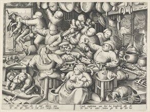 Kitchen, Pieter van der Heyden, Hieronymus Cock, 1563