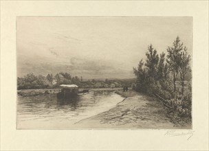 View of a river, Hendrik Dirk Kruseman van Elten, 1839-1904