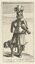 Falconer with hunting, Jan van de Velde (II), Robert de Baudous, 1616