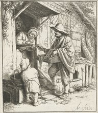 Brill Seller and an old woman, Adriaen van Ostade, 1647 - 1652