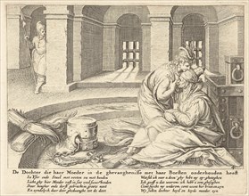 A daughter suckles her mother in jail, Zacharias Dolendo, Jacob de Gheyn (II), Claes Jansz.