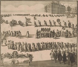 The funeral of Michael Adriaansz. de Ruyter on March 18, 1677 walk to the Dam in Amsterdam, in the