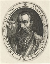 Portrait of Julius Caesar Scaliger, print maker: Zacharias Dolendo, Hendrick Goltzius, c. 1590 - c.